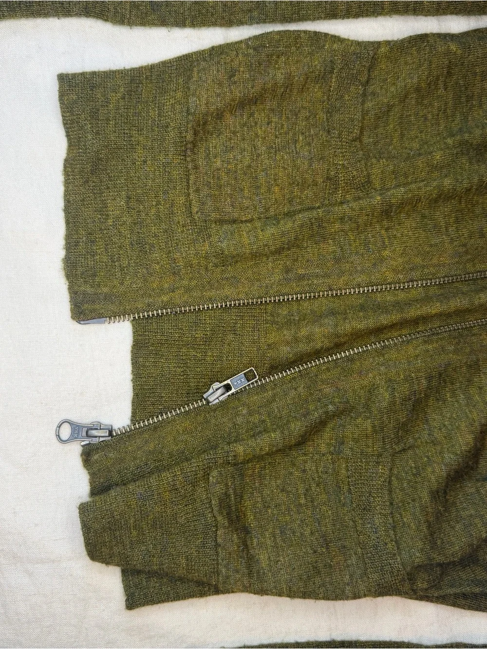 J. Crew Olive Green Zip-Up Cardigan Sweater